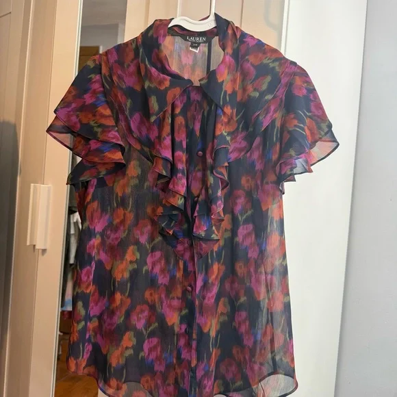 Ralph Lauren Floral Blouse - Red and Purple - Picture 2 of 4